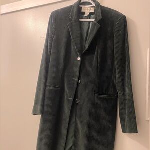Emerald green courderoy long blazer